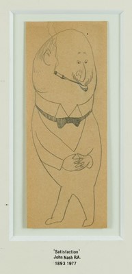 Lot 1058 - *John Northcote Nash (1893-1977) pencil sketch - 'Satisfaction', 21cm x 8.5cm, estate stamp verso, in glazed frame  
Provenance: Rountree Fine Art