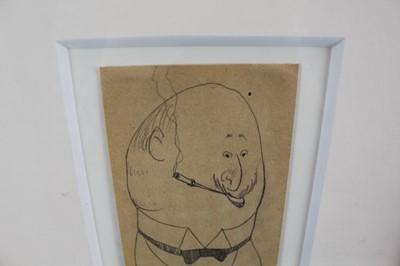 Lot 1058 - *John Northcote Nash (1893-1977) pencil sketch - 'Satisfaction', 21cm x 8.5cm, estate stamp verso, in glazed frame  
Provenance: Rountree Fine Art