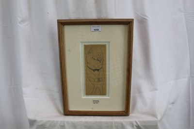 Lot 1058 - *John Northcote Nash (1893-1977) pencil sketch - 'Satisfaction', 21cm x 8.5cm, estate stamp verso, in glazed frame  
Provenance: Rountree Fine Art