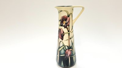 Lot 1101 - Moorcroft pottery jug decorated in the Cricklade pattern by Emma Bossons, signed Anji Davenport, dated 2001