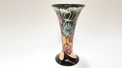 Lot 1104 - Moorcroft pottery vase decorated in the Debden Lane pattern, signed Emma Bossons, painted by Chris Walton, dated 2009, 21cm high