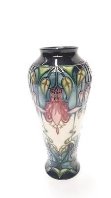 Lot 1112 - Moorcroft pottery vase decorated in the Dream of a Dove pattern by Rachel Bishop, painted by Steven Bourne, dated 2002, 20.5cm high