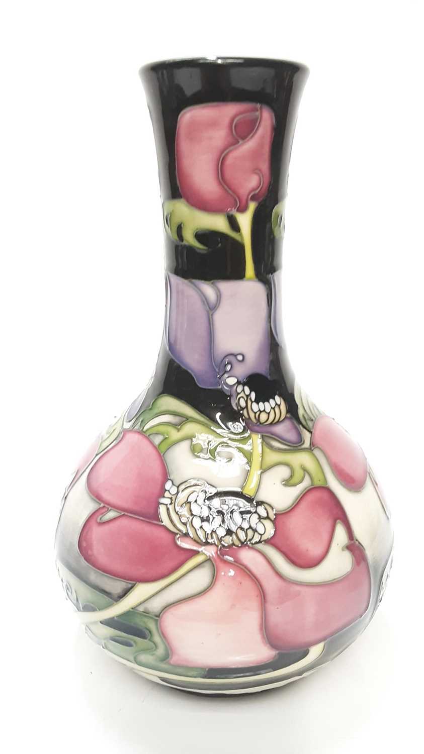 Lot 1118 - Moorcroft pottery vase with floral decoration by Emma Bossons, dated 2007, 23.5cm high