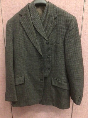 Lot 2055 - Vintage Hector Powe - Two wool check three piece suits. 1962 and 1964.