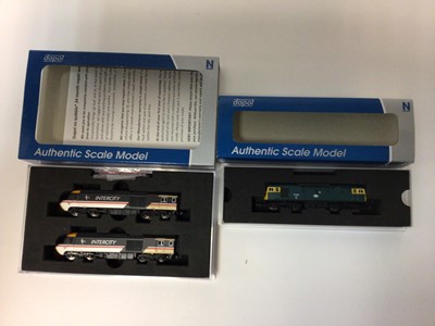 Lot 3 - N Gauge Dapol Class 43 HST Twin Pack 1/City Swallow 43041 & 43166, MK3 1st Class Intercity 125 No 41121, 42048, 40408, Class 156 Two Car Set Strathclyde livery 156508, Class 68 Daring 68006 Scotrai...