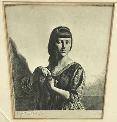 Lot 98 - Gerald Leslie Brockhurst (1890-1978) print, half length portrait of a young woman