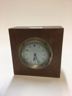 Lot 2443 - Vintage car clock in oak case