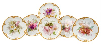 Lot 227 - Six early 20th century Berlin KPM porcelain cabinet plates
