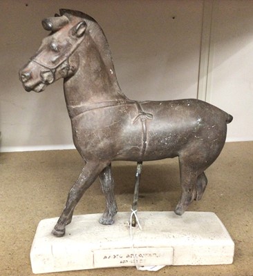 Lot 394 - After the antique, a Grand Tour stye sculpture of a Greek horse.