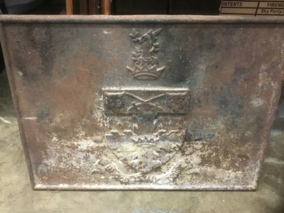 Lot 159 - 19th century armorial cast iron fire back