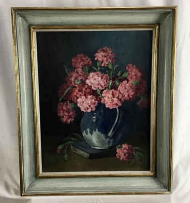 Lot 279 - English School, second half 20th century, oil on board - still life, 50cm x 40cm, in gilt and painted frame