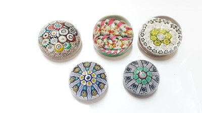 Lot 1253 - Group of five paperweights