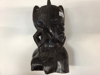 Lot 2591 - Three large African carved wooden sculptures, from Nigeria, circa 1960. The largest approximately 35cm