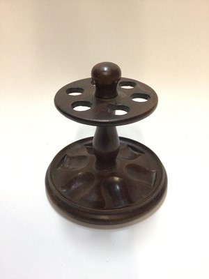 Lot 2403 - Alfred Dunhill Ltd wooden pipe stand, The White Spot Trademark, 15.5cm high