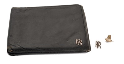 Lot 2 - Rolls-Royce lapel badge and wallet - Provenance: The Queen's Head Chauffeur