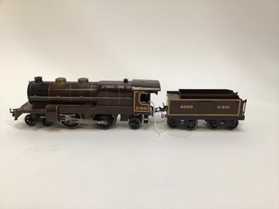 Lot 23 - Railway O Gauge Hornby Tinplatae clockwork locomotive "Nord" plus tender No 31801