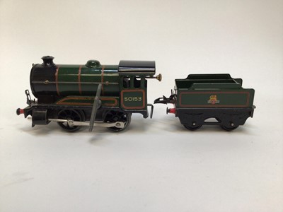 Lot 28 - Railway O Gauge unboxed selection of tinplate clockwork locomotives including Hornby, Bing etc. plus some tenders (QTY)