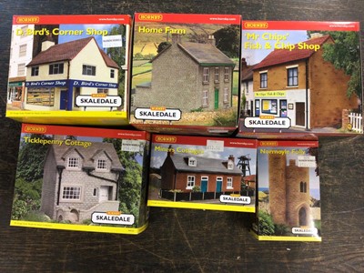 Lot 46 - Railway Hornby OO Gauge Skaledale a selection of 20 boxed models including Home Farm, D Birds Corner Shop, Mr Chips Fish & Chip Shop etc (20)