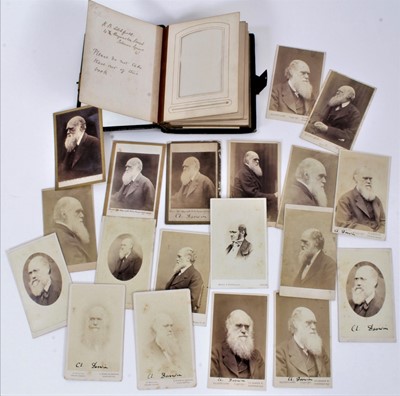 Lot 1072 - Of Charles Darwin Interest:  Exceptional Victorian album of carte de visite cards of Charles Darwin