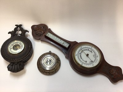 Lot 2482 - Three assorted barometers, including one Shortland on stone base
