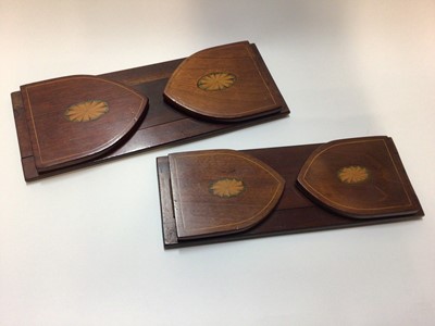 Lot 2478 - Two inlaid mahogany book slides