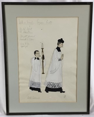 Lot 283 - Charles Knode original costume design - Death in Venice, 31cm x 45cm