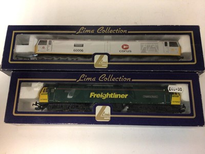 Lot 142 - Lima OO gauge Diesel Locomotives Class 60 006 Corus Scunthorpe Ironmaster L204926, Class 31 019, L 205172, Class 57002 Freightliner L 204686, Class 55D 9009 Alycidon L 204657 all boxed (4)