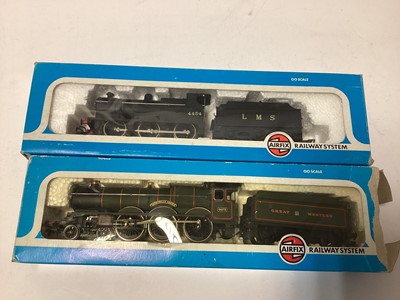 Lot 179 - airfix OO gauge GWR Castle Class  4-6-0 locomotive 4073 with tender, Airfix Class 4F Fowler 0-6-0 locomotive 4454 with LMS black livery No 54122-6, Airfix A1A