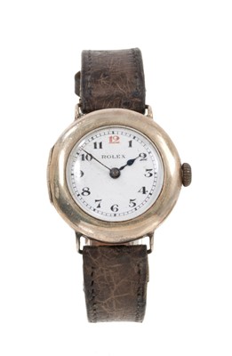Lot 584 - Antique ladies silver Rolex wristwatch