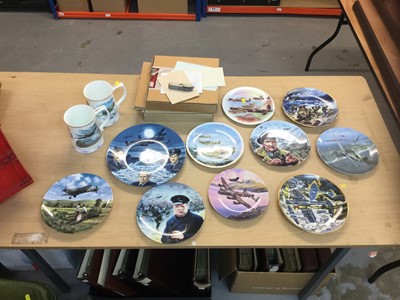 Lot 820 - Group of aviation related collectors plates and related ceramics