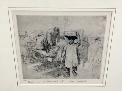 Lot 102 - Roland Batchelor (1889-1990), etching, Early Morning, Billingsgate