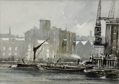 Lot 228 - David Osborne (contemporary), watercolour - Butler's Wharf