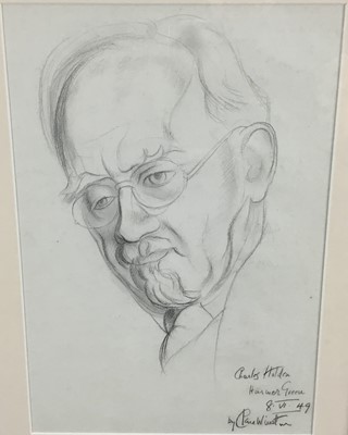 Lot 131 - Clare Winsten (1894-1989), pencil portrait of architect Charles Holden