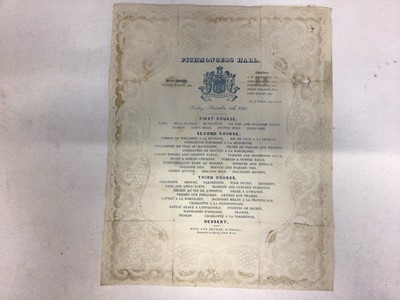 Lot 1400 - Group of ephemera including menus, invitations to dinners and banquets