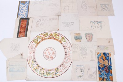 Lot 228 - Large collection of late 19th / early 20th century original ceramic designs, including work by Camille Solon (Minton's artist) and others