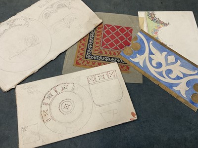 Lot 228 - Large collection of late 19th / early 20th century original ceramic designs, including work by Camille Solon (Minton's artist) and others