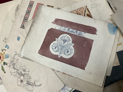 Lot 228 - Large collection of late 19th / early 20th century original ceramic designs, including work by Camille Solon (Minton's artist) and others