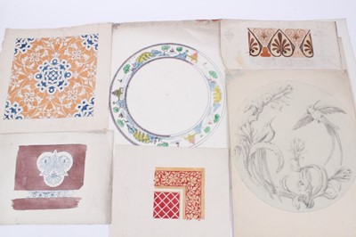 Lot 228 - Large collection of late 19th / early 20th century original ceramic designs, including work by Camille Solon (Minton's artist) and others