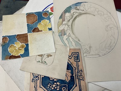 Lot 228 - Large collection of late 19th / early 20th century original ceramic designs, including work by Camille Solon (Minton's artist) and others