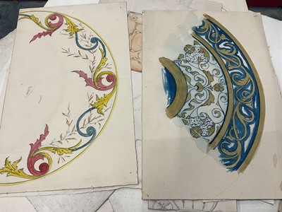 Lot 228 - Large collection of late 19th / early 20th century original ceramic designs, including work by Camille Solon (Minton's artist) and others