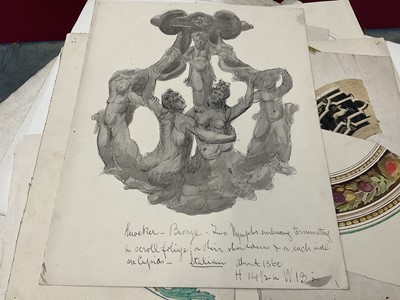 Lot 228 - Large collection of late 19th / early 20th century original ceramic designs, including work by Camille Solon (Minton's artist) and others