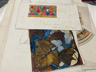 Lot 228 - Large collection of late 19th / early 20th century original ceramic designs, including work by Camille Solon (Minton's artist) and others