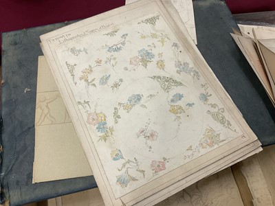 Lot 228 - Large collection of late 19th / early 20th century original ceramic designs, including work by Camille Solon (Minton's artist) and others