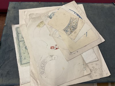 Lot 228 - Large collection of late 19th / early 20th century original ceramic designs, including work by Camille Solon (Minton's artist) and others