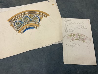 Lot 228 - Large collection of late 19th / early 20th century original ceramic designs, including work by Camille Solon (Minton's artist) and others