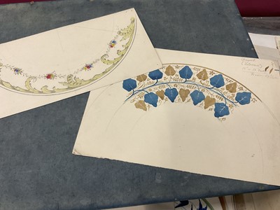 Lot 228 - Large collection of late 19th / early 20th century original ceramic designs, including work by Camille Solon (Minton's artist) and others