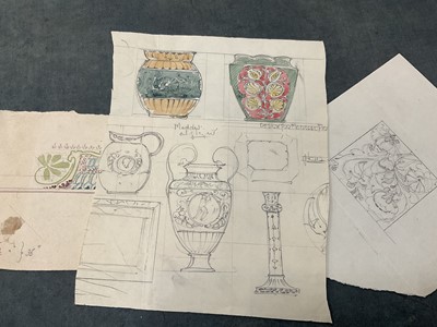 Lot 228 - Large collection of late 19th / early 20th century original ceramic designs, including work by Camille Solon (Minton's artist) and others