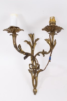 Lot 1030 - Rococo style ormolu wall light