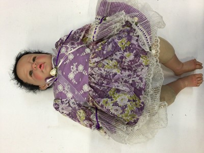 Lot 1800 - Reborn Baby Dolls by E knoops, Werkhaus. A matching pair 56 cm and 35 cm.