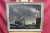 Lot 975 - Jack Rigg (b. 1927), oil on board - Fishing...